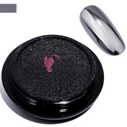 Pigment Metalic Mirror Effect pentru Gel UV sau Acril, NADP014MM Black + 2 aplicatoare